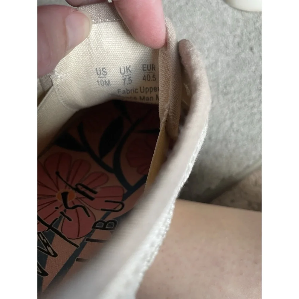 Blowfish Malibu No Chill Cream Canvas Espadrille Worn 1x Slip On Sneakers Sz 10